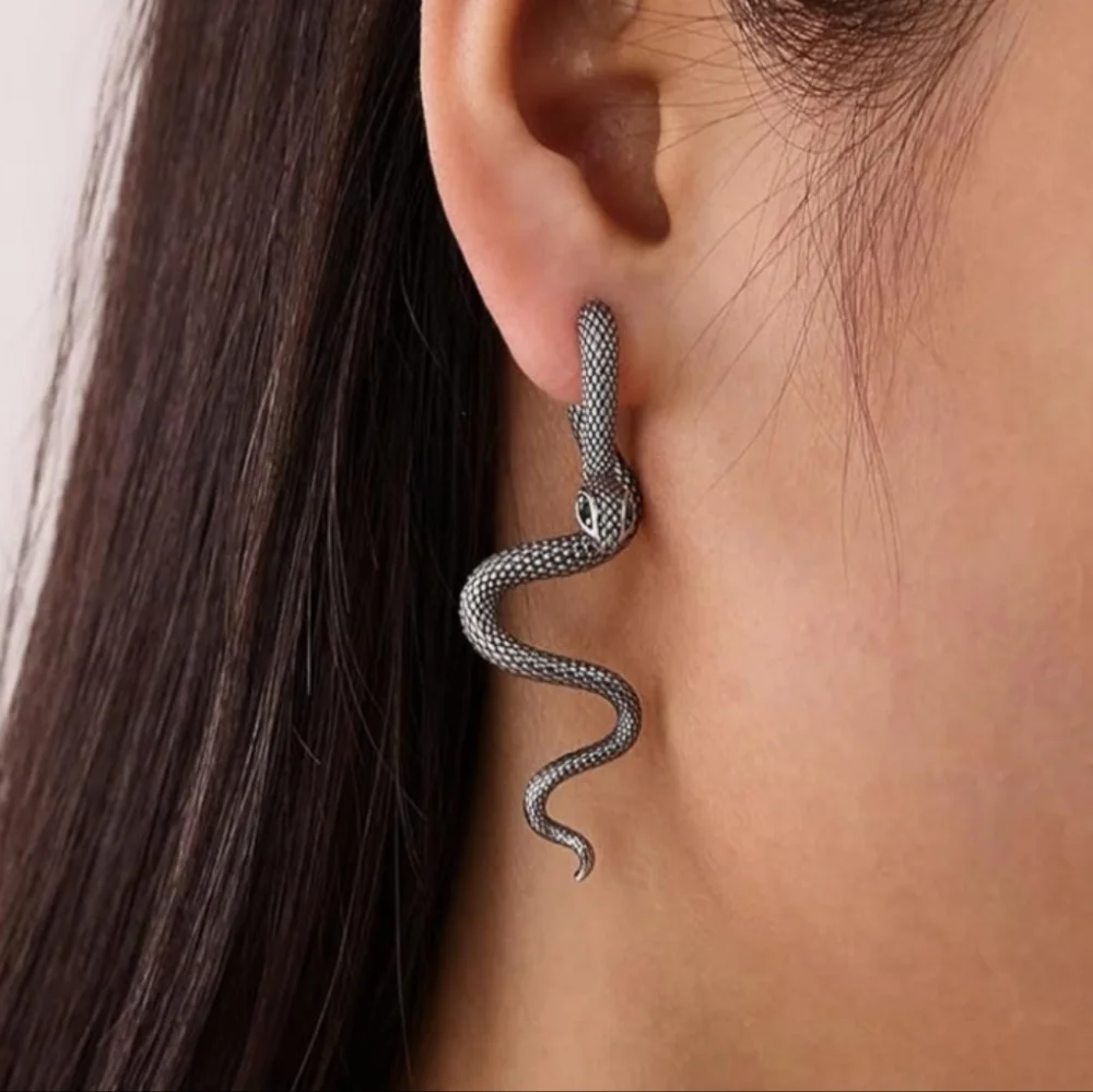 Macy's Silver-Tone Snake Drop Earring